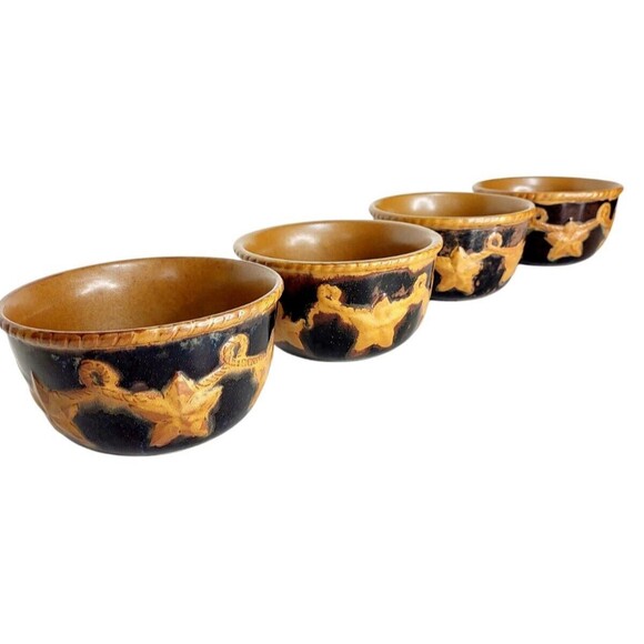 Laredo Home Studio Southwestern Texas Style Stoneware Soup Chili 4 Ct. Bowls - Picture 4 of 13
